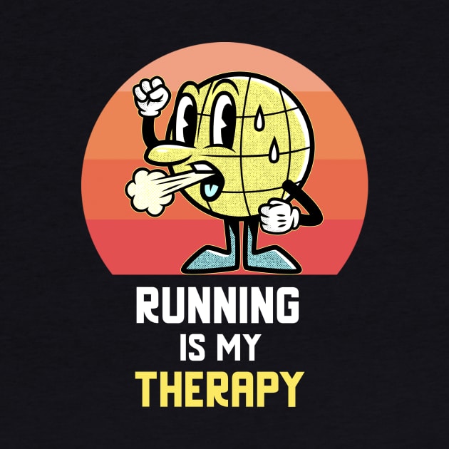 Running Is My Therapy Vintage Retro Motivational by Dogefellas